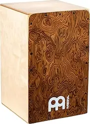 Meinl Percussion Snarecraft Snare Cajon - Drum Box with Dual internal Snare and Rounded Corners - Musical Instrument, Burl Wood (SC100BW)
