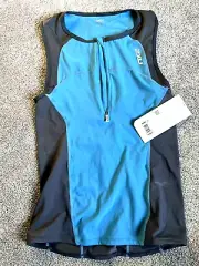 Man 2XU Sleeveless 1/2 Zip Cycling Jersey Sport Top Pockets Man Size XXL