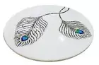 3' Marble Dining Table Top Console Table Peacock Feather Design Inlay Art