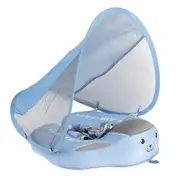 Premium Smart Swim Trainers With Sun Canopy No Inflation Leakproof Baby Swim Rings Blue