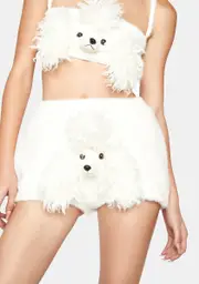 [No Dress] White Poodle Pumpkin Pants