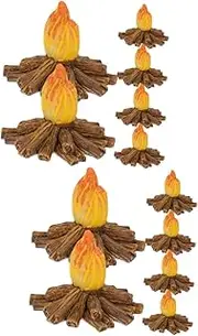 2sets Miniature Fake Fire Model 1:6 Scale Bonfire for Home and Outdoor Landscape 6pcs*2
