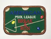Vintage APL American Pool League - Break & Run - patch 8ball 9ball APA