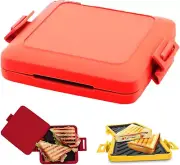 Microwave Sandwich Maker, Versatile Small Toastie Maker with Adjustable Silicone