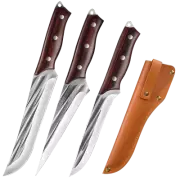 3x Fixed Blade Knife Leather Sheath Full Tang Blade Outdoor Camping Skinn Knife