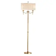 Stanford 2 Light Brass Floor Lamp - Shimmer Grey