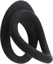 Silicone Texture Men's Double Ring Delay Ring, Elasticity Flexible Durable Couple Ring, Men's Lengthening Ring, Black