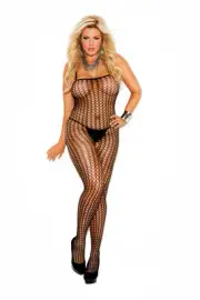 Stunning Crochet Open Crotch Unitard Bodystocking Lingerie Adult Women Plus Size