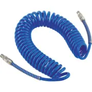 POLYURETHANE SPIRAL HOSE 12 X 8MM WORKING LENGTH 5 METRE WITH 1/4" BSPT ENDS