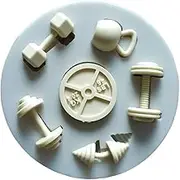 Sports Fitness Workout Exercise Dumbbell Silicone Fondant Mold Sugar Craft Gumpaste Cake Cupcake Decorating Tool Polymer Clay Resin Mold