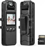 BOBLOV 64GB Small IR Body Camera, 6 Hrs Video Recording Wearable Body Camera