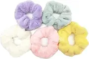 5Pcs Hair Scrunchies for Girls, Colorful Ponytail Holders Hair Scrunchies, Hair Scrunchies for Women Girls. (Mixed Color C)