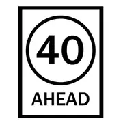 Boxed Edge Sign - 40km/h Ahead - 1200x900mm