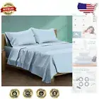 Luxury 100% Egyptian Cotton 1200 Thread Count Cal King Sheets - Light Blue