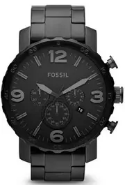 Fossil Men's Chronograph Watch Model-JR140 Stainless Steel Black 691464937362