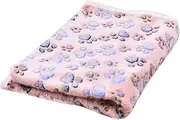 AIMALL Pet Mat Paw Print Cat Dog Puppy Fleece Soft Pet Blanket Bed Cushion SML Size- Cozy Bed Cushion Perfect for Travel, Couch, and Floor