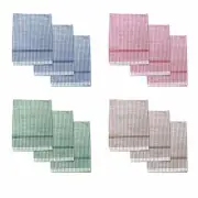 Set of 3 Jumbo Cotton Checkered Tea Towels 60 x 90 cm