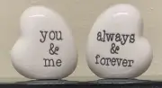 New Love Wedding Anniversary Friends Heart Shaped Mini Salt & Pepper Shakers!
