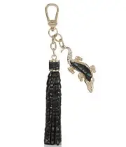 NWT$125 Brahmin Croc Hang Tag Charm Nocturnal Melbourn Tassel European Crystals