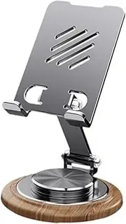 360 Degree Rotation Phone Holder Accessories Stable Practical Easy to Use Phone Bracket Foldable Phone Stand for Bedroom Home, Metal Grey