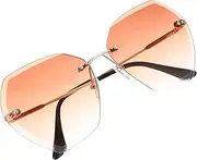 [CLISPEED] Party Sunglasses Rimless Outdoor Eyeglasses for Fun Events Summer Photography Durable Material Stylish Gradient Design