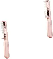 Baluue 2 Sets c Mini Hair Straightener Brush Electric Straightener Comb Heat-resistant Portable for Home Travel