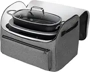 Slow Cooker Carrying Bag - Cook Pot Carrier Slow Cooker Travel Bag,Waterproof Case with Accessory Pocket, Portable Tote Storage Organizer for Camping Picnic Potluck Beach Outdoor Travel