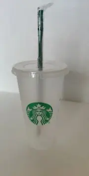 Starbucks Cold Drink To-Go Cup w/Lid & Straw, 24 oz, New Unused