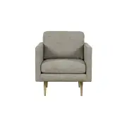 Bronx 1-Seater Fabric Sofa Accent Relaxing Lounge Chair - Stone - Grey