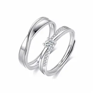 【MoonDy】戒指 情侶對戒 銀戒 情侶戒指 純銀戒指 純銀對戒 開口戒指 鑽石戒指 情人節禮物 送女友禮物