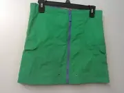 Lands End girl's Green reversible beach board skirt zip front 100% nylon 12+ NWT