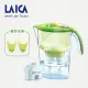 【LAICA 萊卡】2.3L義大利工藝設計雙流濾水壺-晶漾綠(同色冷水杯*2)