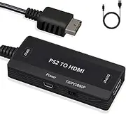 TECTINTER PS2 to HDMI Adapter,PS2 HDMI Cable Converter Support 4:3/16:9 Screen Works for PlayStation 1/ PlayStation 2 HD Link Cable
