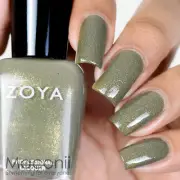 Zoya - Yara - Smokey Olive With Bright Golden Glitter Shimmer Nail Polish