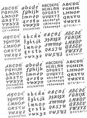 SHINEOFI 24 Sheets Painting Template for Stencils Letters Large Number Stencils Symbol Small Large Letter Alphabet Stencils Reusable Lettering Draw Pattern Scrapbook Templates Pet0.25mm