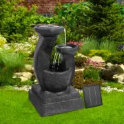 Water Feature Solar Fountain 70cm LED Light 3-Tier Solar Panel Water Pump 250L/h
