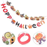 2 Pcs Creative Hanging Banner Wizard Hat Halloween Party Banners Decorations
