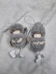 2 Snow Girl With Star Furry Hanging Christmas Tree Decorations New