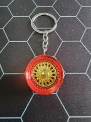 BBS RS (GOLD + RED) JDM RACING WHEELS KEYCHAIN KEYRING *