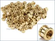 100pcs M3 3mm Solid Brass Knurled Nuts Threaded Embedded Round Insert