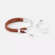 2Sets Half Cuff Hooks Bracelet Clasp Connectors Flat Slider Beads Jewelry Making