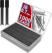 mivont 1000 X 0.7mm 2B Mechanical Pencil Refill Plastic Automatic Pencil Lead Black
