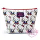 ♥小花花日本精品♥Hello Kitty凱蒂溜冰吃冰淇淋全身滿版圖案防水化妝包小物收納包零錢包大容量42221104