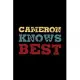 Cameron Knows Best: Cameron Personalized Name Notebook Gift Idea Lined Journal, 120 Pages, 6 x 9, Black Matte Finish (Cameron Knows Best J