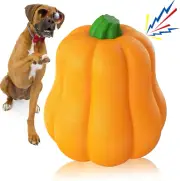 Pumpkin Squeaky Dog Toy for Medium & Large Breeds, Interactive Fetch & Chew T...