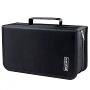 CD/DVD Case Holder 128 Capacity CD VCD Media Wallet Storage Organizer, Black