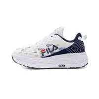 在飛比找momo購物網優惠-【FILA】男款白藍厚底透氣慢跑休閒鞋NO.1J321V13