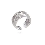 Culturesse Morgan Artisan Adjustable Open Ring Rhodium Plating Sterling Silver