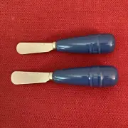 Longaberger WT POTTERY CORNFLOWER SPREADERS/BUTTER KNIFE S/ 2 BRAND NEW ORG BOX