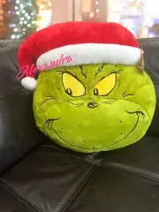 Dr. Seuss’s The Grinch Who Stole Christmas Jumbo Santa Hat Plush Pillow 18x17”